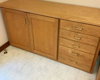 Lot 11: Large Oak Craft Or Workshop Cabinet