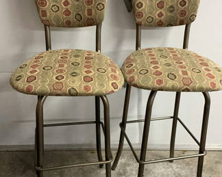 Lot 14: Two Metal Cushioned Bar Stools