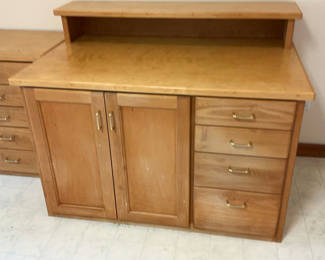 Lot 10: Solid Oak Craft Room Cabinet