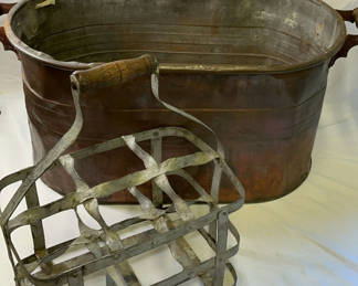 Lot 44: Vintage Wash Tub And Milk Carrier