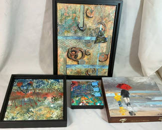 Lot 54: 4 Mixed Media Art