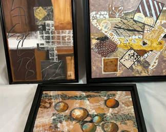 Lot 48: Three Mixed Media Wall Art by Anne Schneider