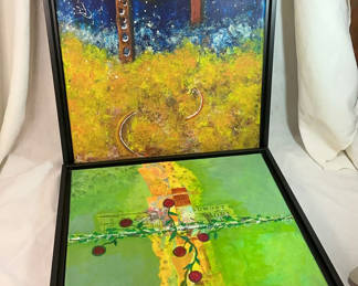 Lot 51: Two Large Mixed Media Paintings By Anne Schneider