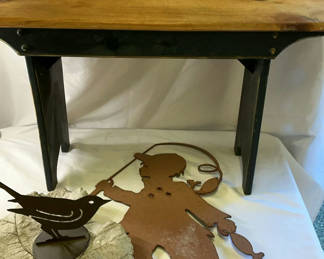 Lot 91: Garden Bench And Art