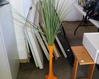 Orange floor vase