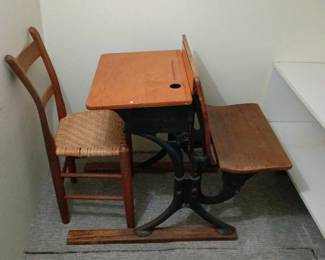 Wooden school desk