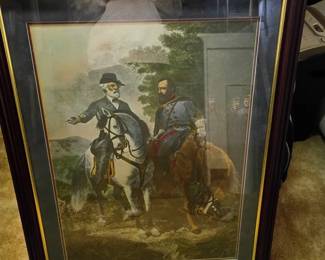 Framed horse-and-rider print