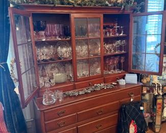 Hutch and lavender glass