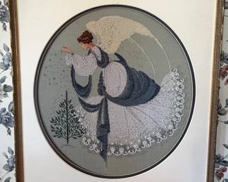 Needlepoint selections throughout the home