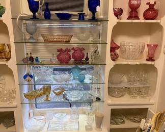 Large variety of vintage glass