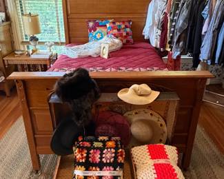 Vintage bed and trunk