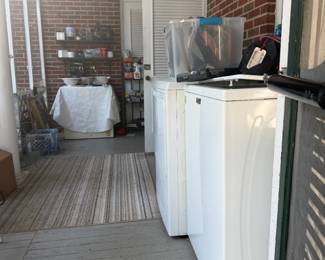 On the side porch; washer/dryer