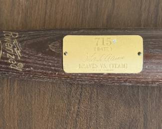 Hank Aaron signed bat