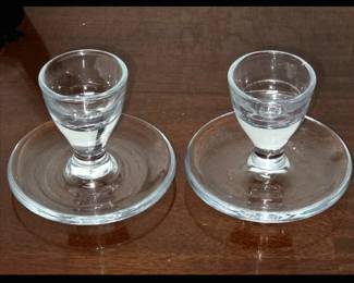 Mid Century Modern Pair of Glass Eggcups Lutken for Holmesgaard