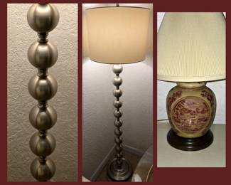 Cool Modernist Floor Lamp and Asian Inspired Table Lamp