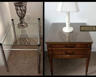 Modernist Glass Top and Welman Tables 