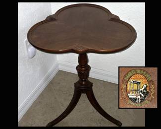Mersman Clover Top Side Table with Original Label