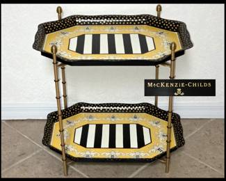 MacKenzie Childs Queen Bee Double Tray Cart 
