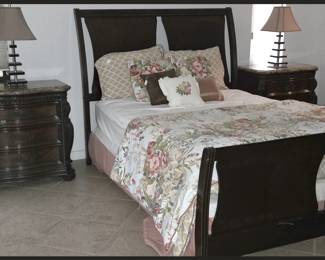 Very Attractive Queen Bed; has Matching Dresser and Mirror 
