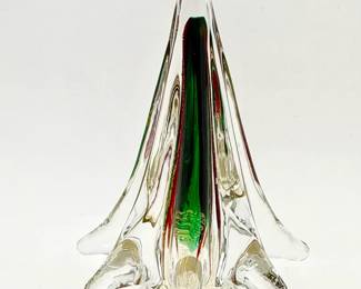 Murano Style Art Glass Christmas Tree