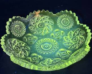 (2) Vintage Westmoreland Buzz Star Clear Dishes