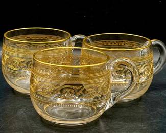 (3) Baccarat Athenian Gold Punch Cups
