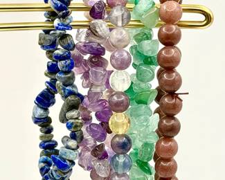 (5) Stone Bead Bracelets
