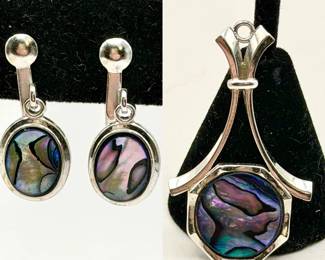 Silver Tone Necklace & Earring Set