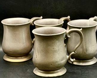 (4) vintage Wilton Armetale Pewter Mugs