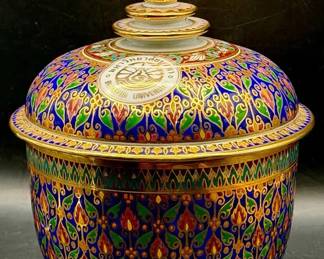 Thai Benjarong Porcelain Covered Jar from Burapha University