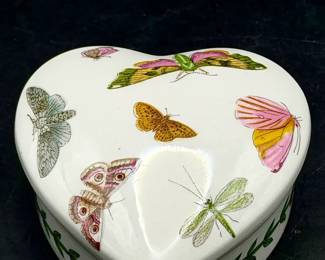 Portmeiron Botanic Garden Heart Shaped Trinket Dish With Lid