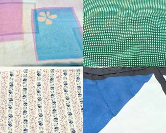 (4) Scarves Feat Hand Sewn & Made In Italy