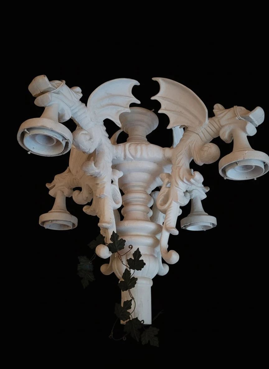 Gothic Revival Cast Metal MultiLight Floor Lamp second image