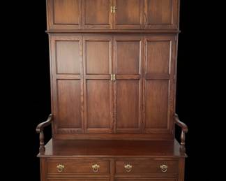 Henredon Salem Collection Solid Cherry Traditional Chippendale Style Hall Tree with Storage