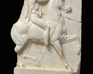 Museum Reproduction Greek Horseman Wall Relief Plaque