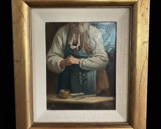 Vintage Oil Painting of a Craftsman