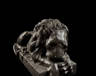Large Recumbent Lion Sculpture, After Antonio Canova