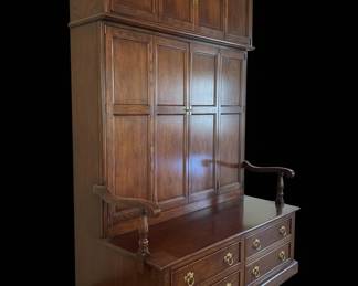 Henredon Salem Collection Solid Cherry Traditional Chippendale Style Hall Tree with Storage fifth image