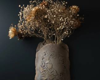 Artisan Stoneware Wall Pocket Vase