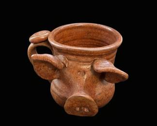 HandThrown PigForm Stoneware Mug