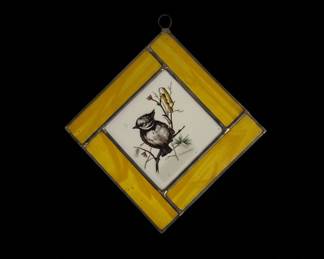 Chickadee Stained Glass Suncatcher
