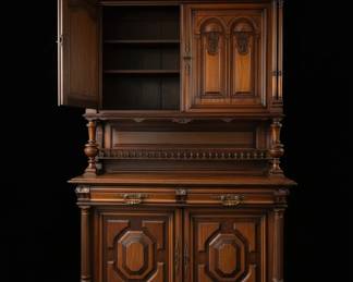 Antique French Renaissance Revival Walnut Buffet a Deux Corps second image