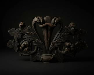 Stained Glass Parrot Sculpture and Carved Wooden Pediment second image