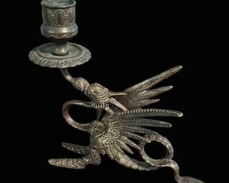 Vintage Figural Griffin Candlestick