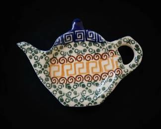 Ceramika Artystyczna Boleslawiec Teapot Tea Bag Rest Shape