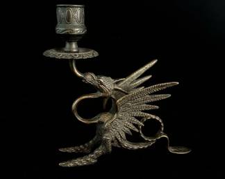 Vintage Dragon Figural Candlestick
