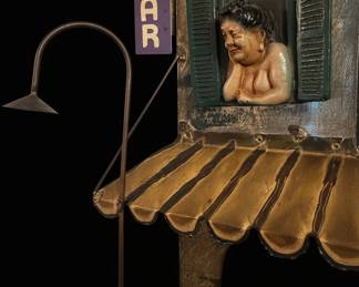 Vintage Figural Metal Bar Wall Art