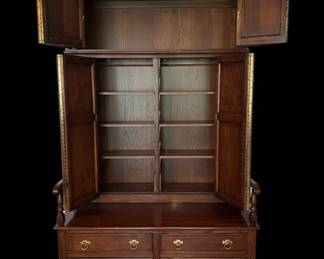 Traditional Oak Hall Seat Cupboard