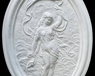 Victorian Cameo Silhouette East Wind Plaster Wall Plaque