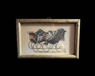 Vintage Sleigh Print with Eagle Hanger second image